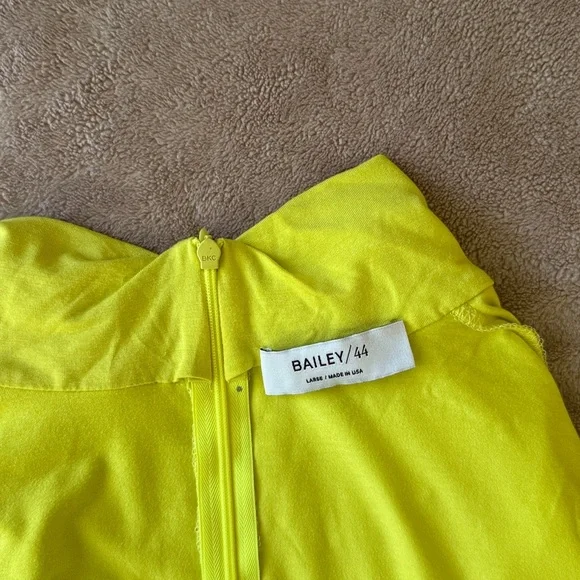 Bailey 44 Neon Yellow Ruched Blouse - Picture 9 of 11